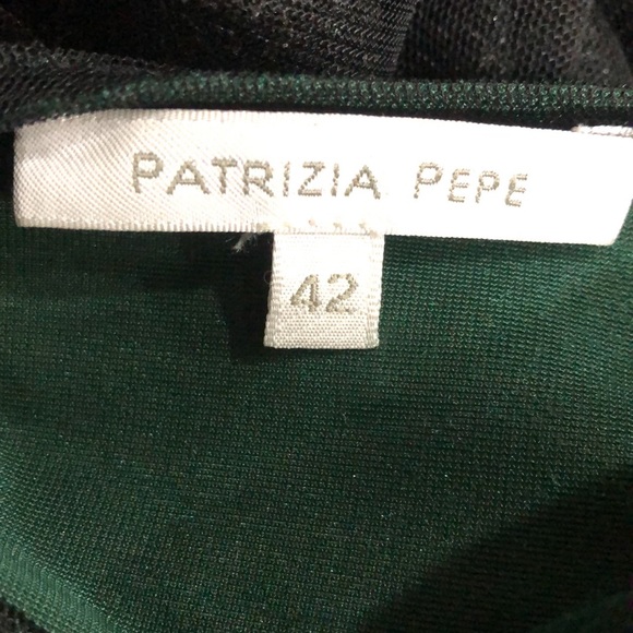 Patrizia Pepe green velvet sequin open back mini dress long sleeve - Picture 10 of 10